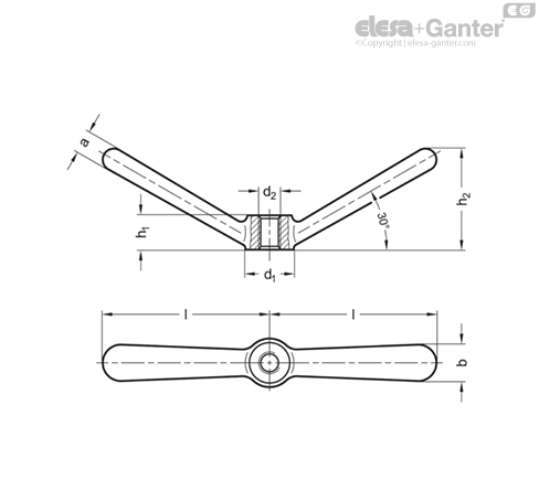 Gnas GN 206.1-NI Clamp Nuts with Double Lever Stainless Steel
